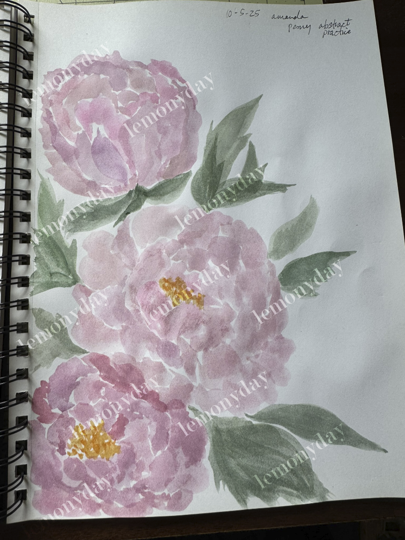 loose watercolor peonies